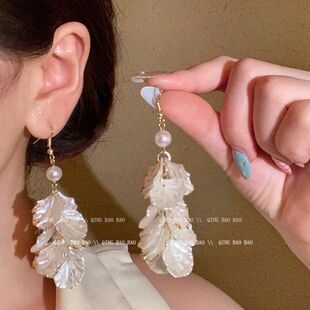 耳精致甜美时尚法式轻奢耳环花瓣高级感流苏百搭饰品批发温柔韩式