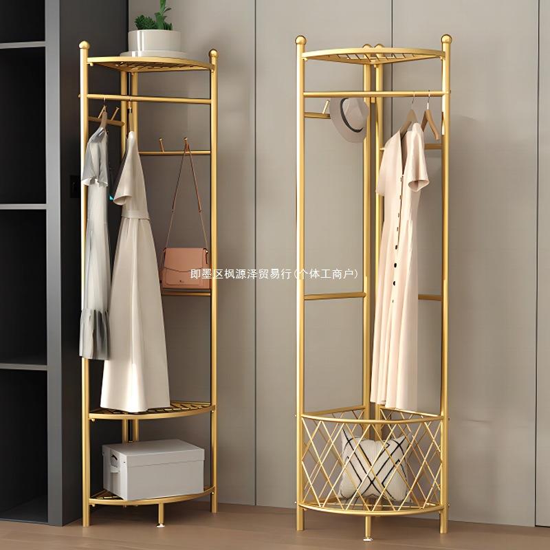 转角挂衣架衣帽架落地衣柜挂衣杆家用卧室墙角简易衣架收纳置物架