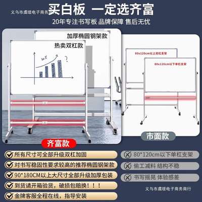 磁吸白板写字板可移动办公双面小黑板家用教学可擦写儿童画板墙贴