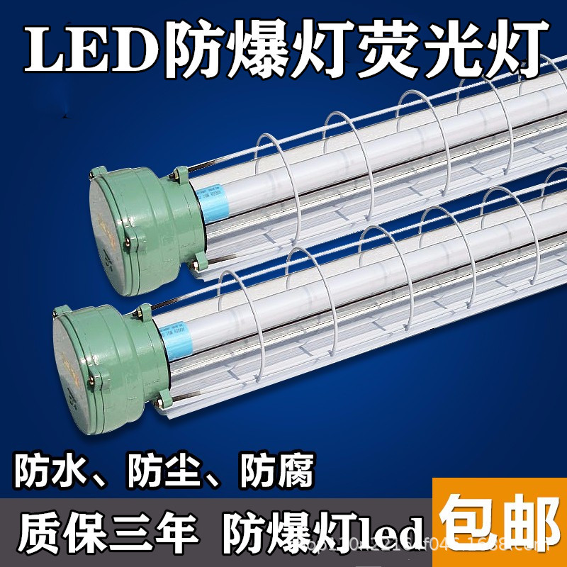 国标LED防爆灯隔爆型荧光灯T8日光灯长单管双管防潮灯三防灯