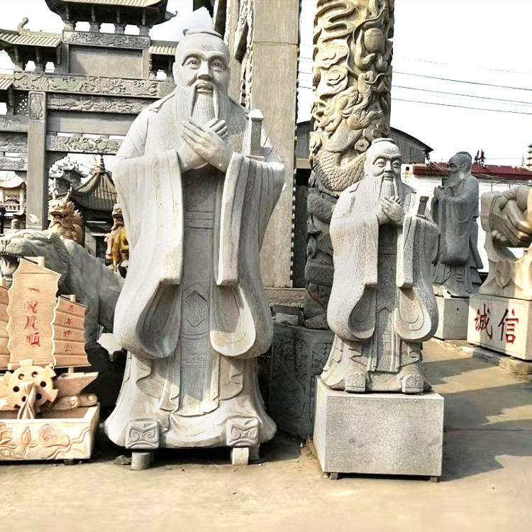 现货供应石雕人物像校园石雕汉白玉孔子像石雕二十四孝人物像