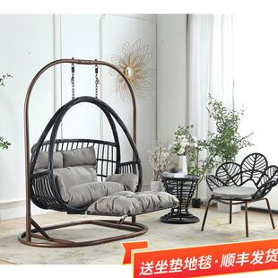 吊椅吊篮藤椅摇篮椅阳台椅子室内脚踏秋千家用摇椅鸟巢坐躺吊兰椅