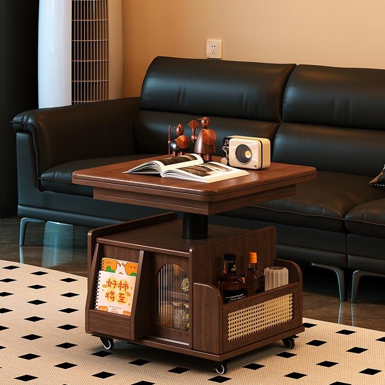 升降茶几折叠移动推车实木茶台茶桌小户型客厅多功能沙发餐桌两用