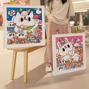 德格夫MessyDesk潮流版画幼儿园壁画客厅餐厅玄关装饰画儿童房挂