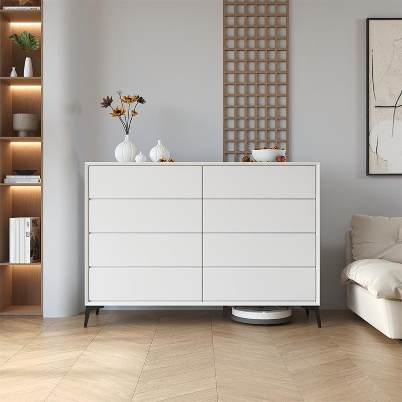 奶油风实木斗柜简约现代卧室储物柜极简意式客厅抽屉收纳柜五斗柜