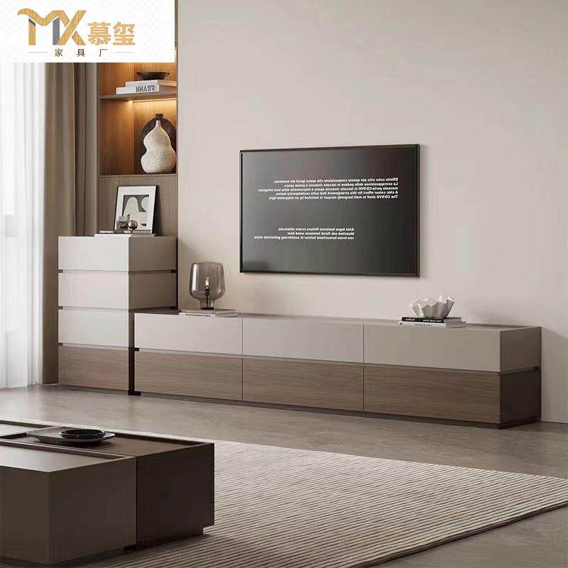 多层实木电视柜茶几现代简约客厅意式极简地柜组合北欧斗柜子