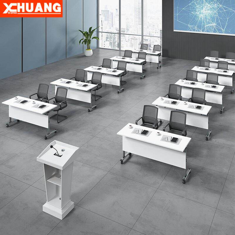 折叠会议桌椅组合会议室条形桌长条桌课桌培训桌双人洽谈桌可移动