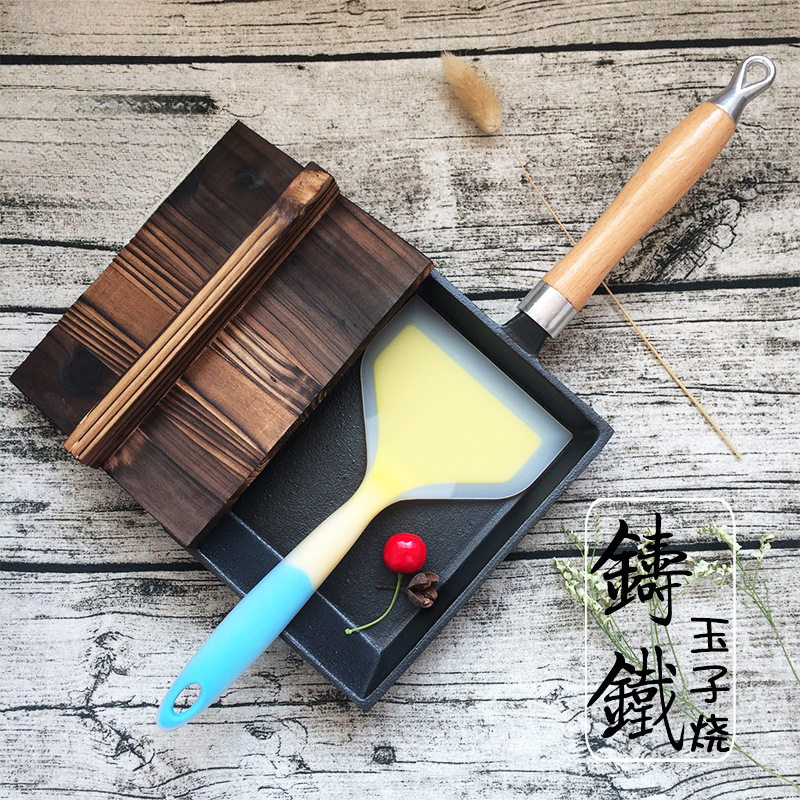 铸铁玉子烧锅日式鸡蛋卷无涂层方形煎锅煎蛋不粘平底锅厚蛋烧电