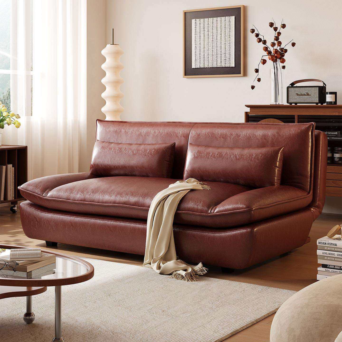 中古风帆船沙发床小户型客厅直排懒人多功能可折叠沙发床一体两用