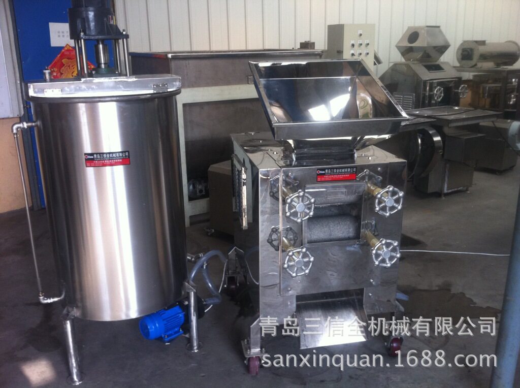 双层石滚磨米机韩式年糕设备压滤年糕机械小型设备磨粉细致产量高