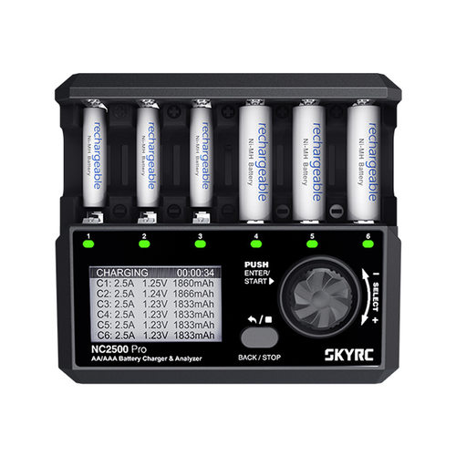SKYRCNC2500PRO镍氢/镍铬AA/AAA充电器4种工作模式充电放电