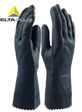 代尔塔201530氯丁防化橡胶手套耐磨耐撕裂化工耐酸碱手套