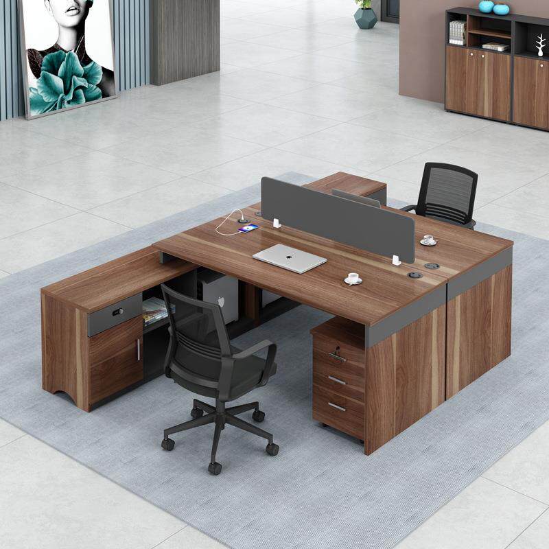 现代财务办公桌办公室工作位屏风隔断2/3/4人位职员办公桌椅组合