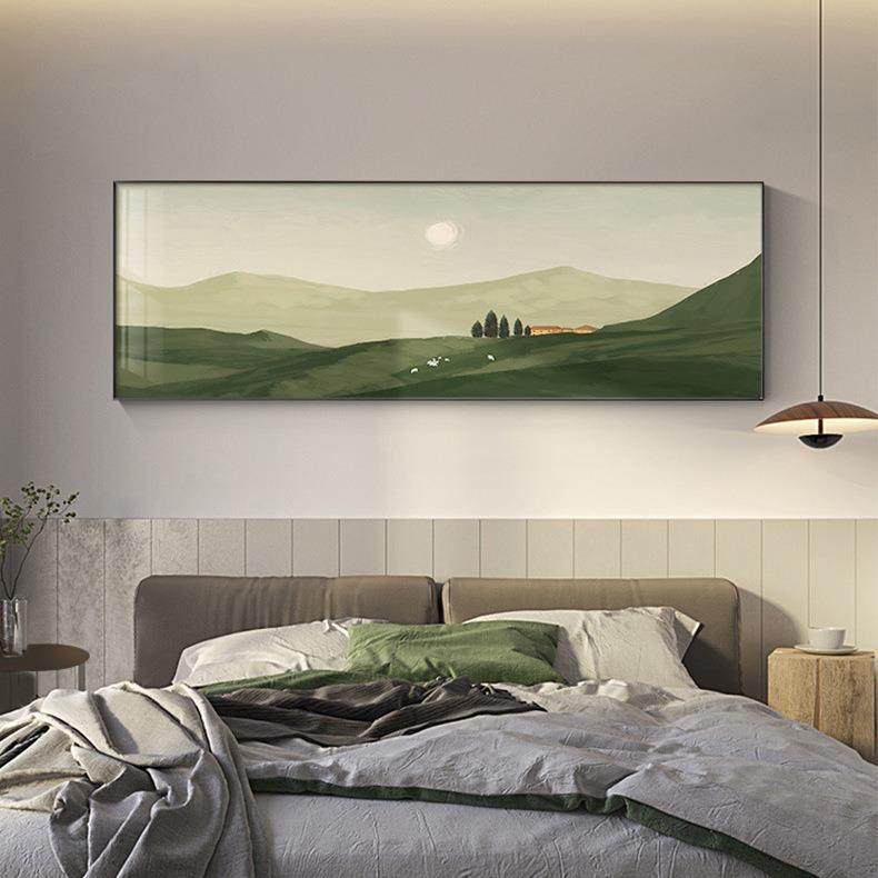 田园风景卧室床头画北欧油画风格装饰画现代简约温馨壁画客厅挂画