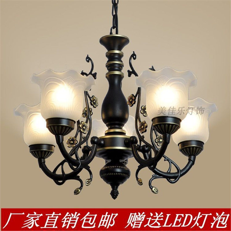 欧式新款客厅吊灯铁美式复古卧室餐厅地中海现代简约大气吊灯具饰