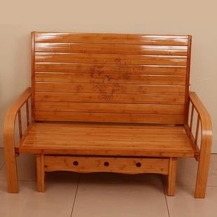 经济型简易折叠竹床床沙发两用单人家用双人多功能办公室午休小户