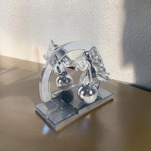 简约现代艺术烟灰水晶玻璃马头售楼处样板间家居桌面创意软装