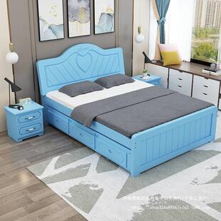 实木拖床抽拉大床双人子母床主卧抽屉床可伸缩高箱储物儿童子