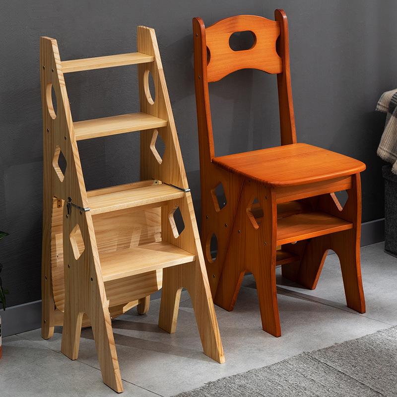 实木折叠凳梯子家庭家用梯折叠梯室内梯凳可当椅子多功能两用