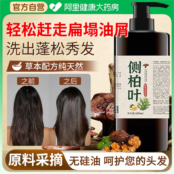 潮抱侧柏叶洗发水何首乌生姜中药材防脱发控油蓬松去屑止痒官方