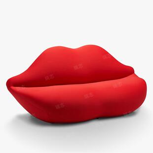 红唇沙发设计师意式极简现代简约网红创意个性异形定型棉布艺沙发