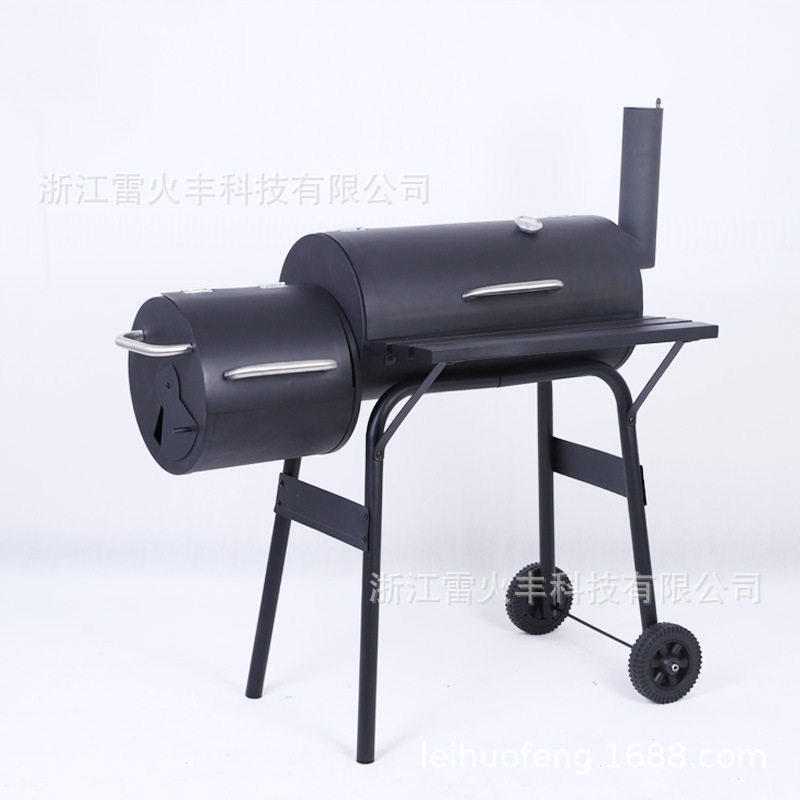 厂家直发大型户外烧烤架带烟囱烧烤炉家用商用烧烤炉无烟木炭烤炉