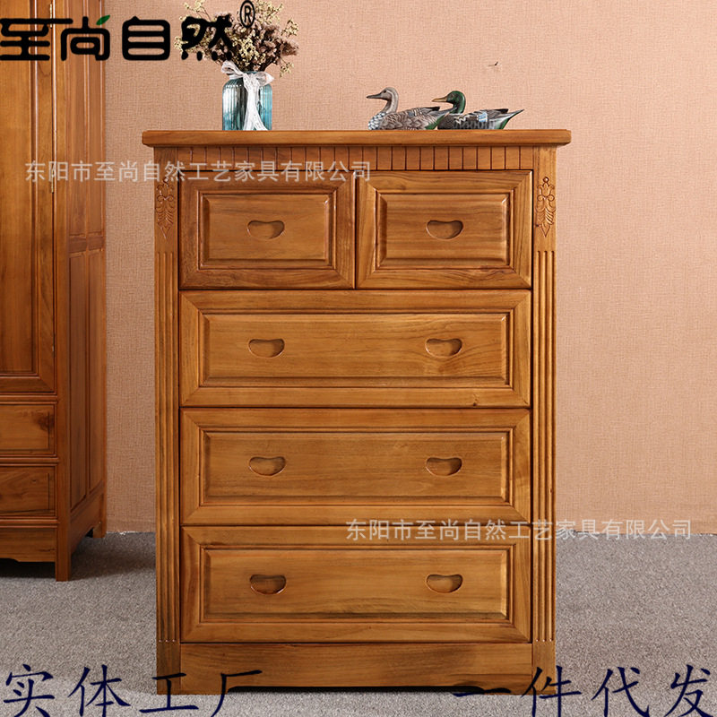 至尚自然东阳厂家直销香樟木原木五斗柜子顶箱柜储物箱柜收纳柜
