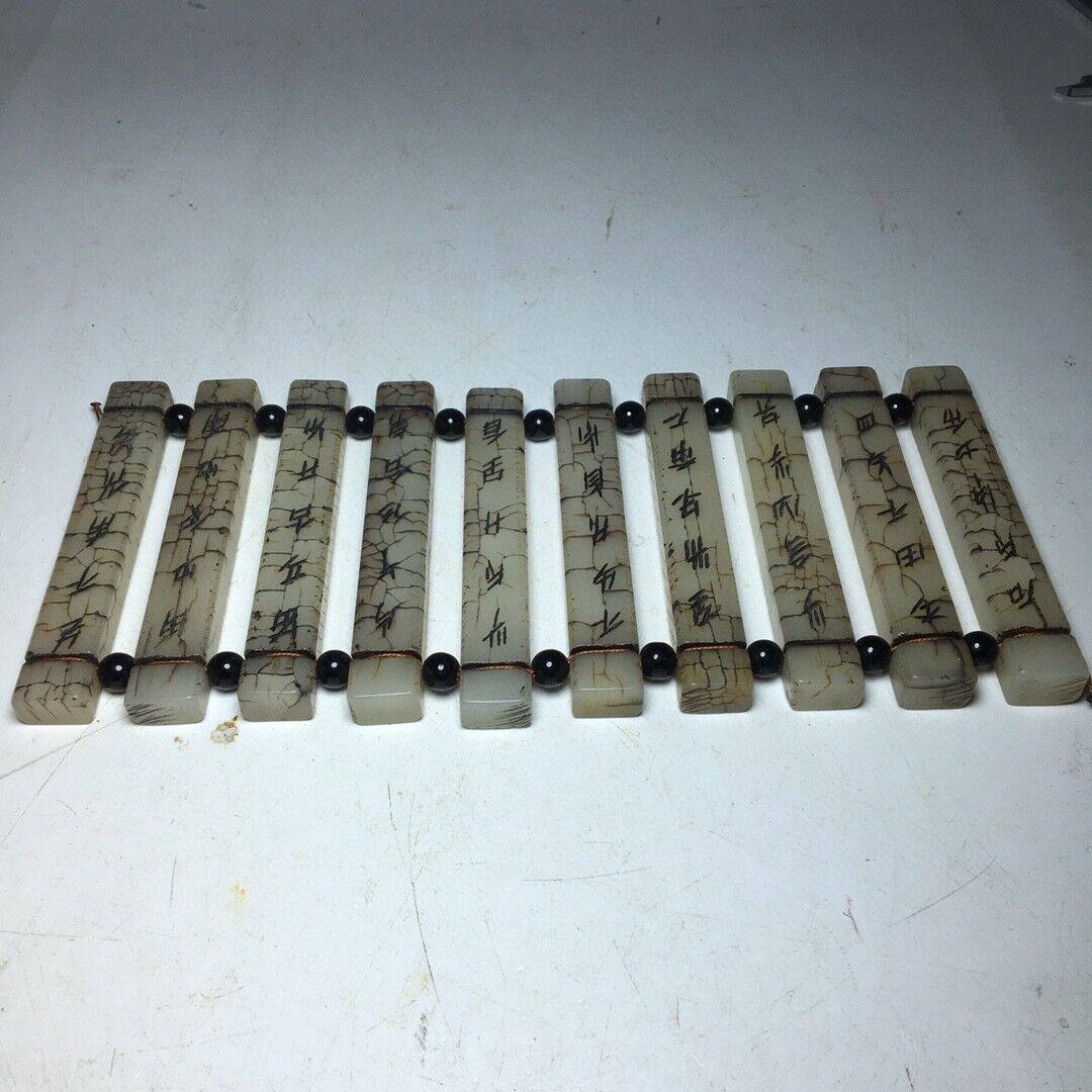 古玩杂项仿古工艺品外蒙料做旧甲骨文兵书玉挂件兵书古玩摆件批发