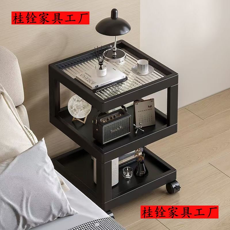 中古风床头柜卧室床边可移动床头置物架简约多功能床边创意小桌子
