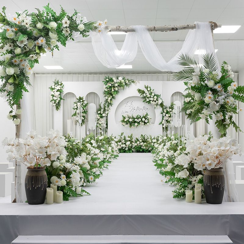 韩式森系婚礼仿真花婚庆背景装饰路引花排花挂花户外草坪道具花艺