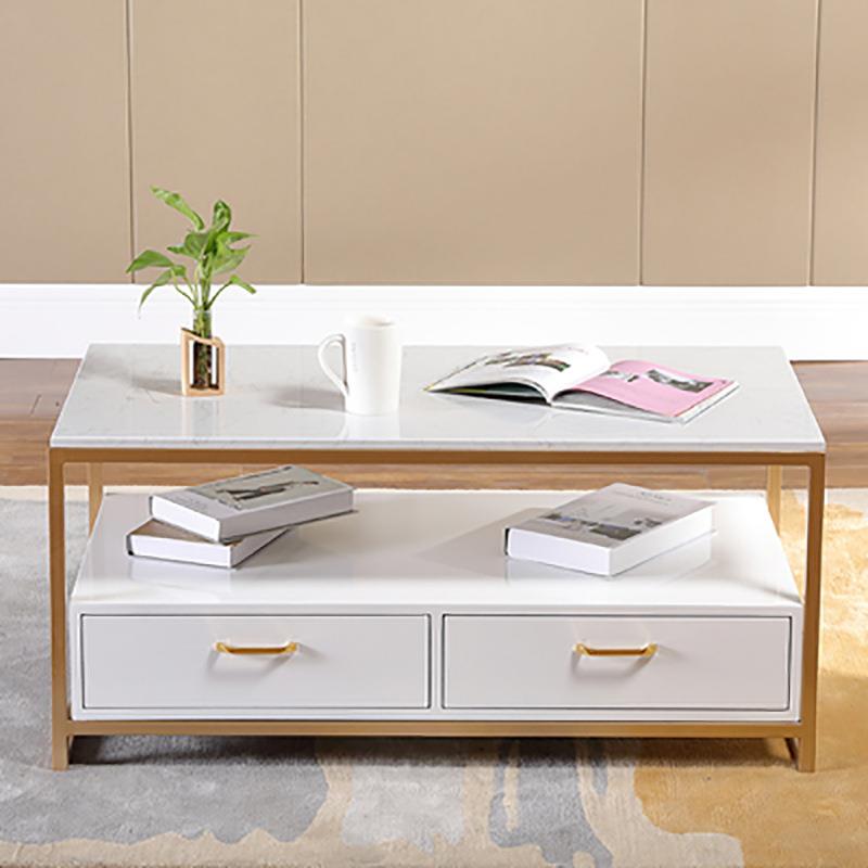 简约客厅沙发大理石收纳茶几小户型简约带抽屉家用长方形小茶桌