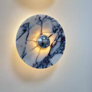 网红简约法式中古宝格大理石丽壁灯民宿玄关过道卧室客厅背景灯