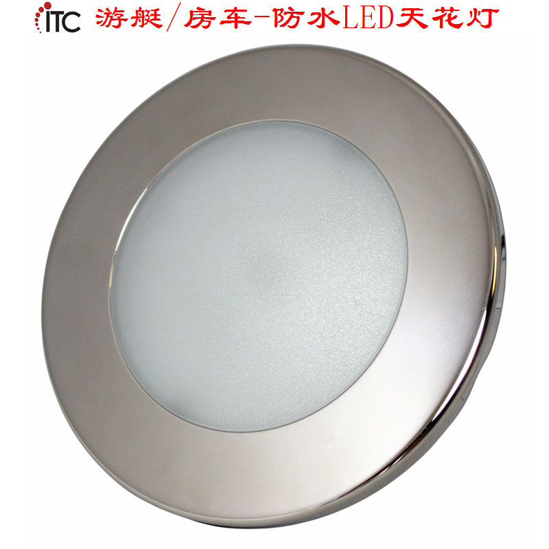 游艇灯房车灯防水LED天花灯,暖白内顶装饰灯,12V低压吸顶灯照明