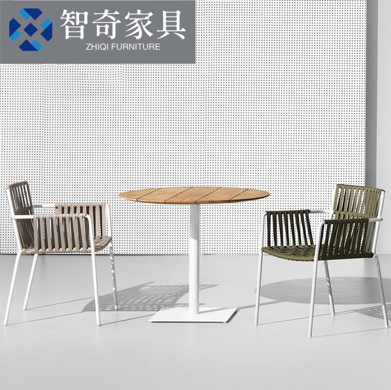 户外藤编桌椅休闲室外餐桌椅三件套酒店庭院花园露台防水防晒组合