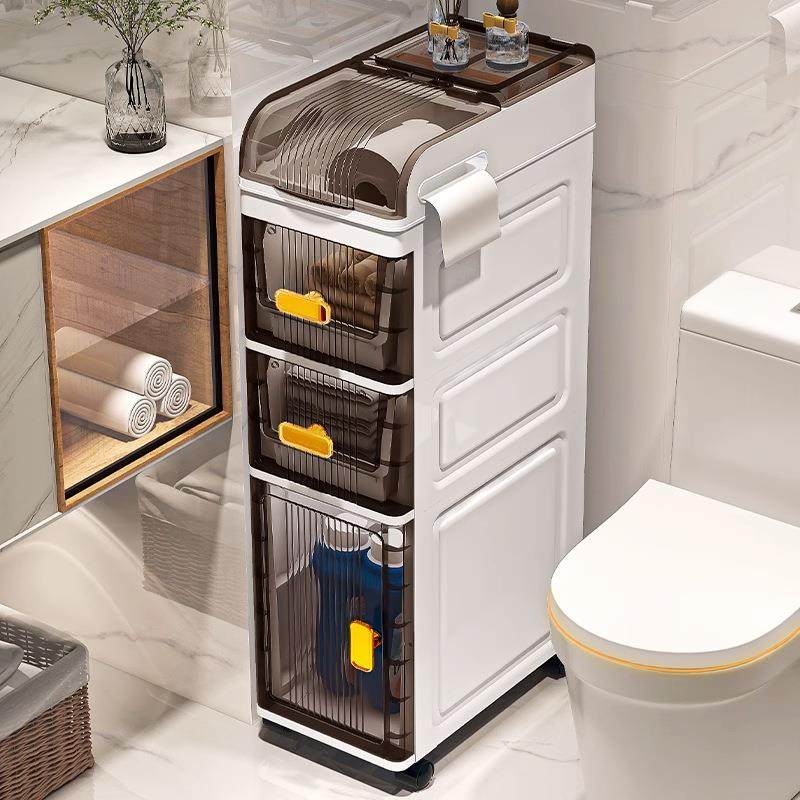 夹缝收纳柜家用浴室防水窄缝柜厨房置物架抽屉式储物柜整理柜