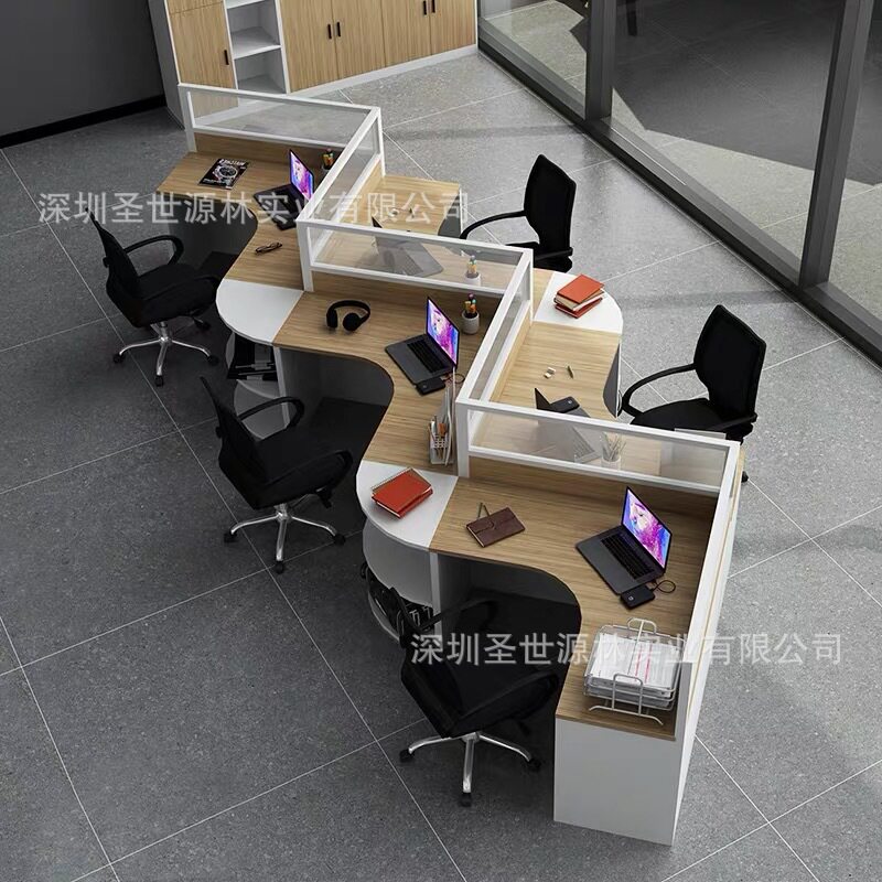 厂家直销办公组合屏风工作座卡位3人9对向6隔断财务7文员桌创意转图片
