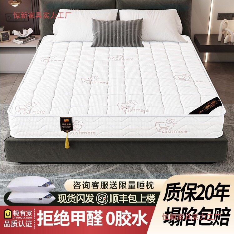 席梦思床垫家用卧室乳胶软垫20cm厚硬椰棕1.5米租房专用弹簧床垫图片