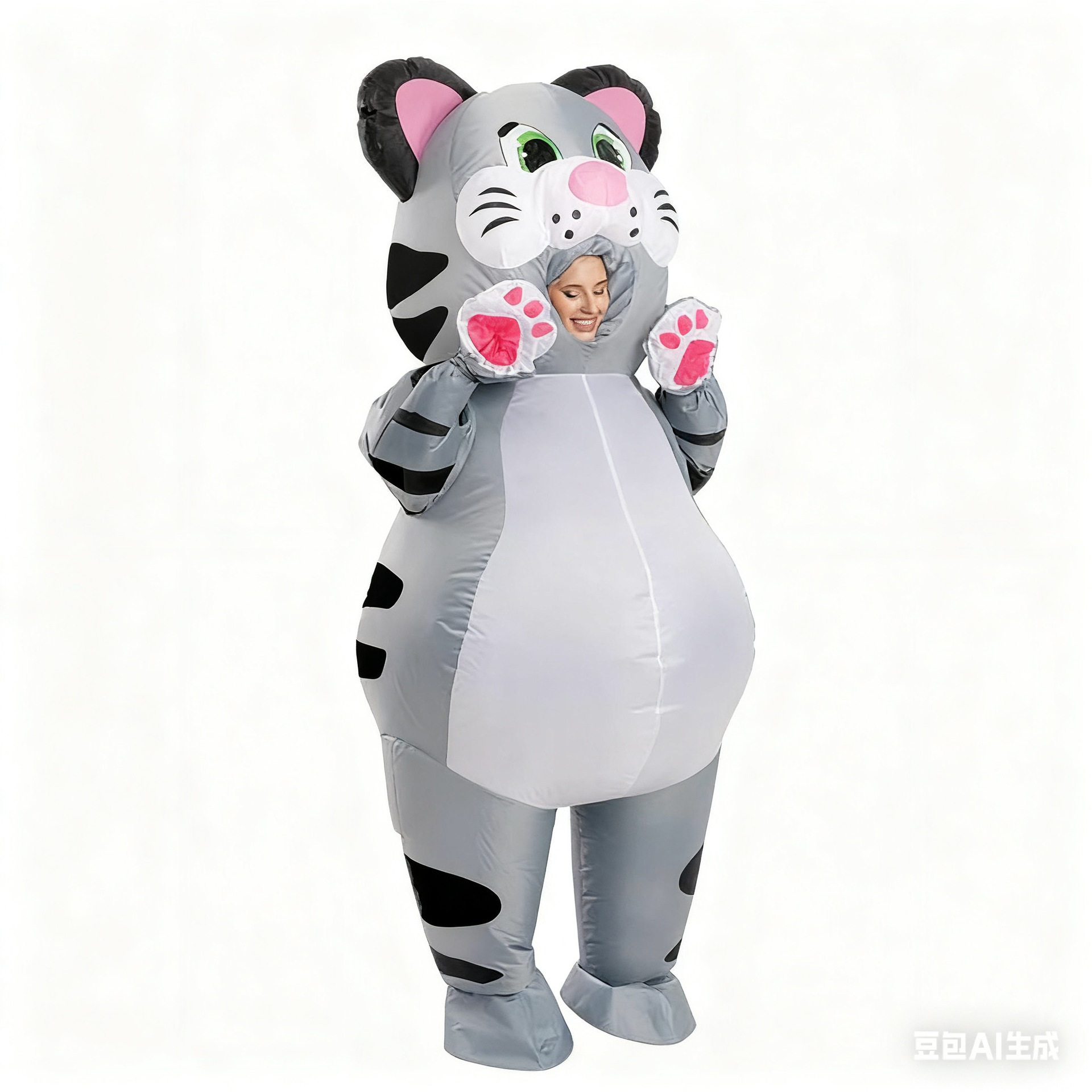 可爱猫充气服装万圣节圣诞节角色扮演充气动物装扮派对聚会服装