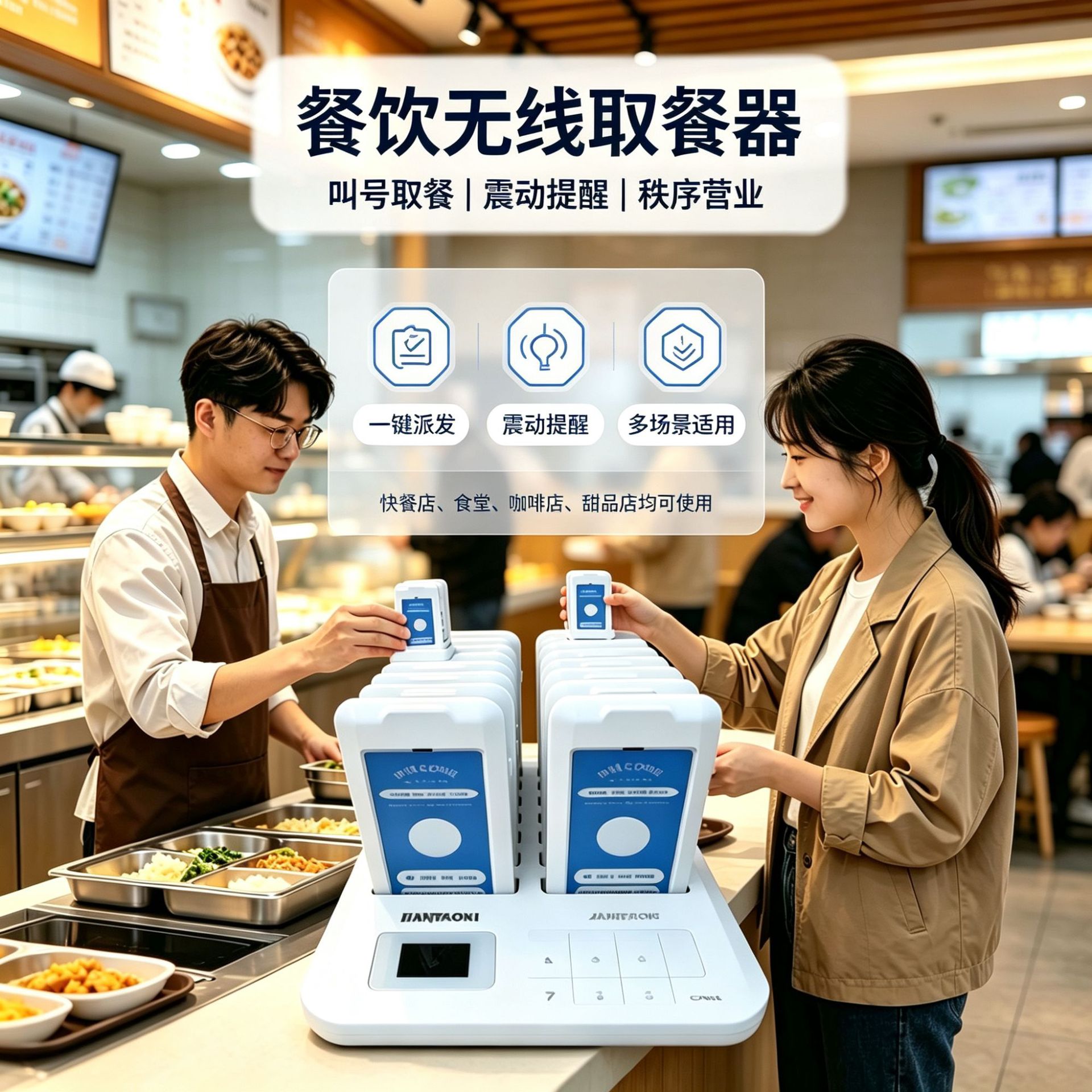 无线取餐器一拖二十奶茶店震动取餐器甜品店排队叫号器智能取餐器