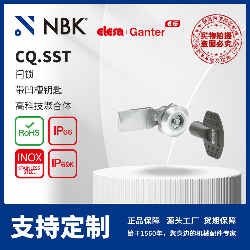 NBK ELESA CQ.SST 闩锁带凹槽钥匙 高科技聚合体 机械零配件厂家