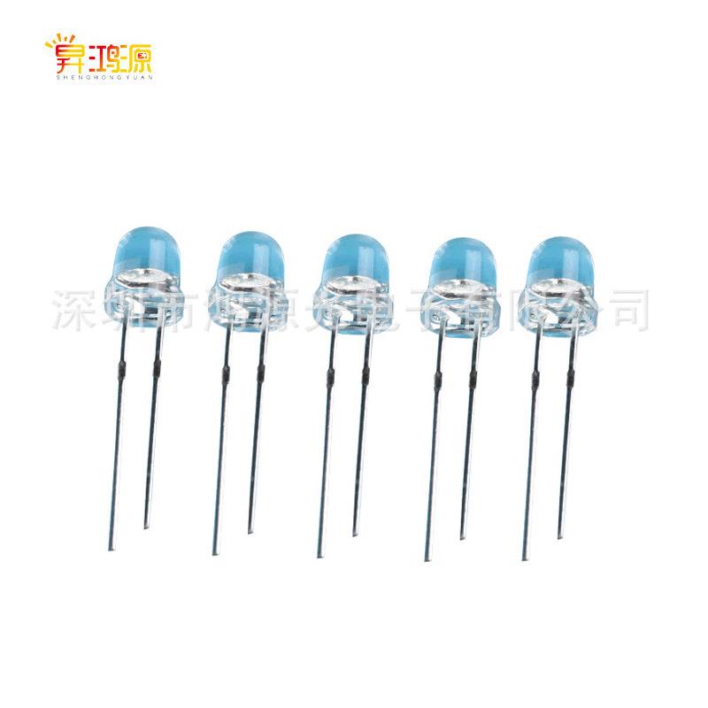 F5/5mm衣车灯专用草帽高头高亮白光矮头LED灯珠紫光