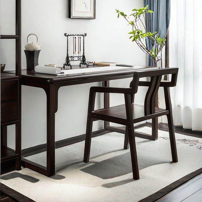 新中式实木书法桌客厅简约写字台书房书桌仿古书画桌子家用办公桌