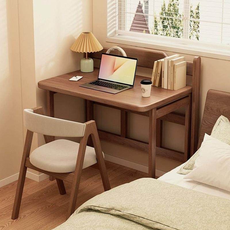 实木折叠书桌家用学生电脑桌卧室小户型学习桌床边写字桌简易桌子