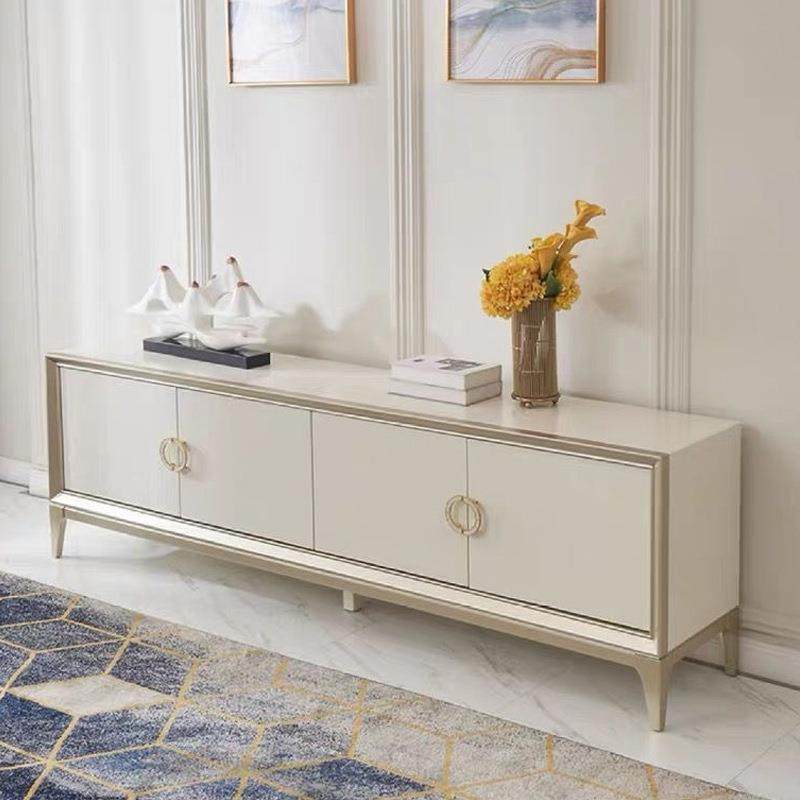 美式轻奢电视柜高级感家用客厅视听柜实木电视柜收纳储物柜一体