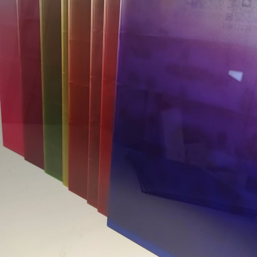亚克力渐变彩色板透明炫彩盒子展示台有机玻璃镭射板工艺品