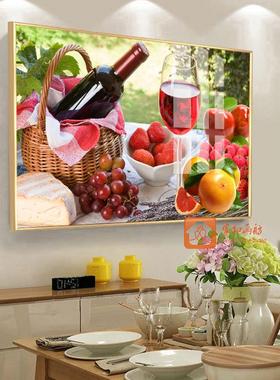 OF9D餐厅饭厅厨房挂画墙画现代简约水果花卉装饰画有框画壁画单幅