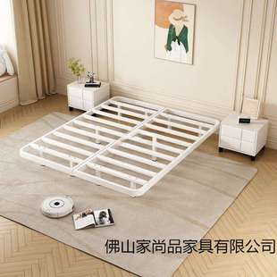 日式简约无床头悬浮床架子龙骨架家用铁艺床加厚可单人双人铁架床