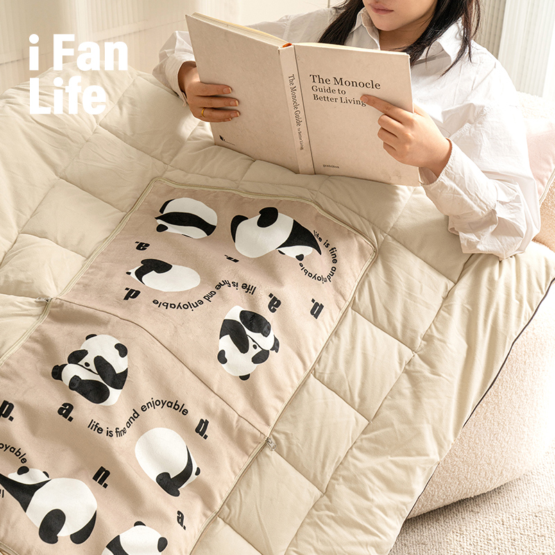 范店萌熊派抱枕被子两用二合一办公室午睡小枕头车载毯子车用折叠