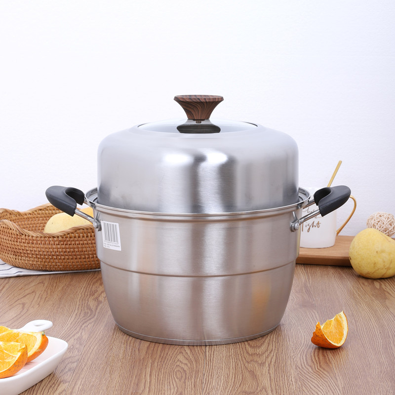 蒸锅锅盖不锈钢加高盖家用炒菜锅电饼铛铁锅盖子30CM26CM老式圆形