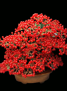 天然水晶招财树红玉髓发财家居客厅酒柜办公乔迁送礼开业礼品摆件